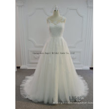 Hot Sale A Line Tulle Wedding Dress with Keyhole Back